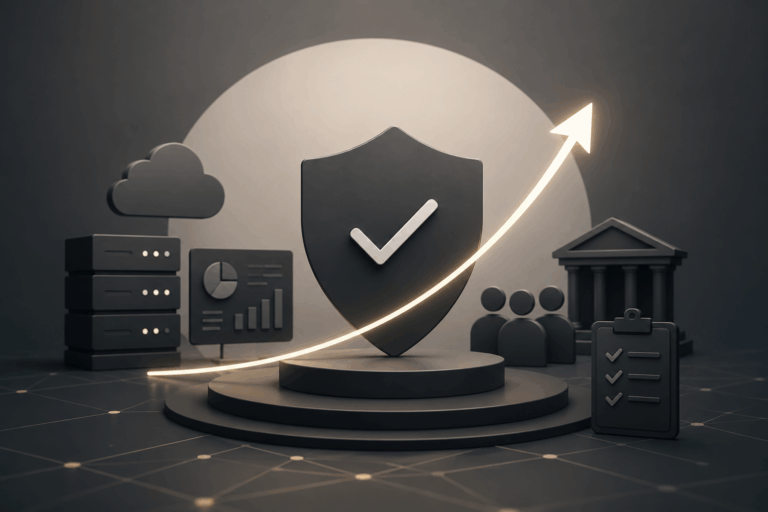 Security Growth Platform concept showing cybersecurity protection, risk management, compliance, and measurable security outcomes for MSSPs