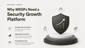 Security Growth Platform illustration showing how MSSPs move beyond security tools to deliver measurable cybersecurity outcomes and business growth